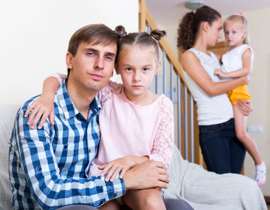 sad spouses with two daughters